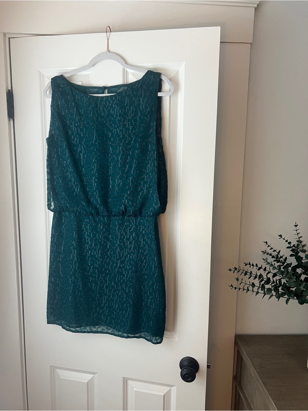 Laundry By Shelli Segal Teal Long Sleeve Metallic-Accent Dress